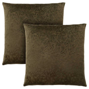 18"x 18" Pillow Dark Green Floral Velvet 2pcs