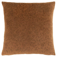 18"x 18" Pillow Light Brown Floral Velvet 1pc