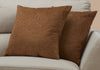 18"x 18" Pillow Light Brown Floral Velvet 2pcs