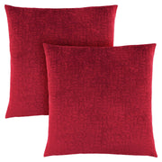 18"x 18" Pillow Red Mosaic Velvet 2pcs