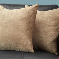 18"x 18" Pillow Solid Tan 2pcs