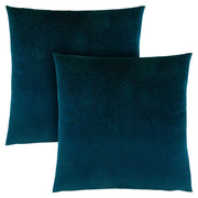 18"x 18" Pillow Steel Blue Diamond Velvet 2pcs