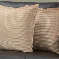 18"x 18" Pillow Beige Diamond Velvet 2pcs