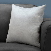 18"x 18" Pillow Light Grey Feathered Velvet 1pc