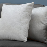 18"x 18" Pillow Light Grey Feathered Velvet 2pcs