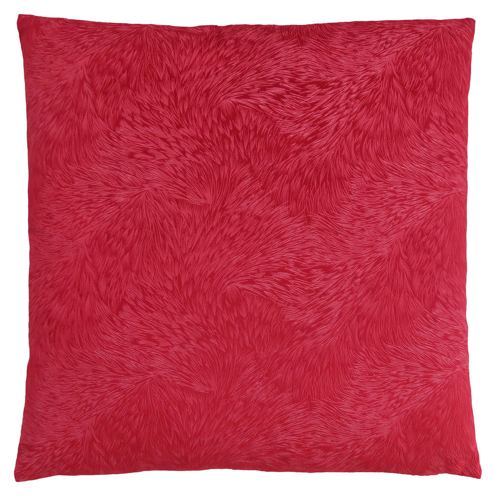 18"x 18" Pillow Red Feathered Velvet 1pc