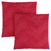 18"x 18" Pillow Red Feathered Velvet 2pcs