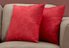 18"x 18" Pillow Red Feathered Velvet 2pcs