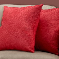 18"x 18" Pillow Red Feathered Velvet 2pcs