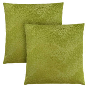 18"x 18" Pillow Lime Green Feathered Velvet 2pcs