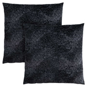 18"x 18" Pillow Black Feathered Velvet 2pcs