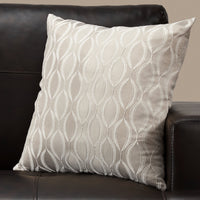 18"x 18" Pillow Taupe Wave Pattern 1pc