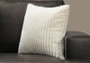 18"x 18" Pillow Ivory Ultra Soft Ribbed Style 1pc