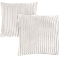 18"x 18" Pillow Ivory Ultra Soft Ribbed Style 2pcs