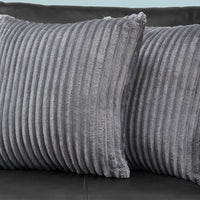 18"x 18" Pillow Grey Ultra Soft Ribbed Style 2pcs