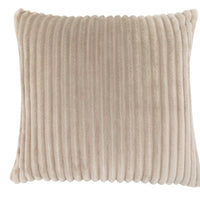 18"x 18" Pillow Beige Ultra Soft Ribbed Style 1pc