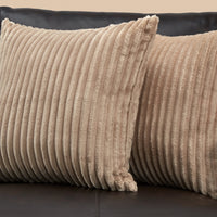 18"x 18" Pillow Beige Ultra Soft Ribbed Style 2pcs