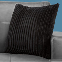 18"x 18" Pillow Black Ultra Soft Ribbed Style 1pc