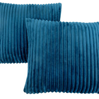 18"x 18" Pillow Blue Ultra Soft Ribbed Style 2pcs