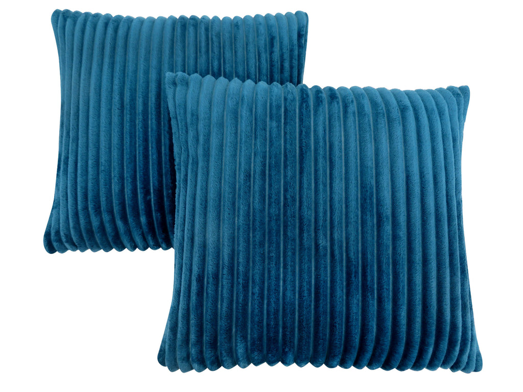 18"x 18" Pillow Blue Ultra Soft Ribbed Style 2pcs