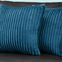 18"x 18" Pillow Blue Ultra Soft Ribbed Style 2pcs