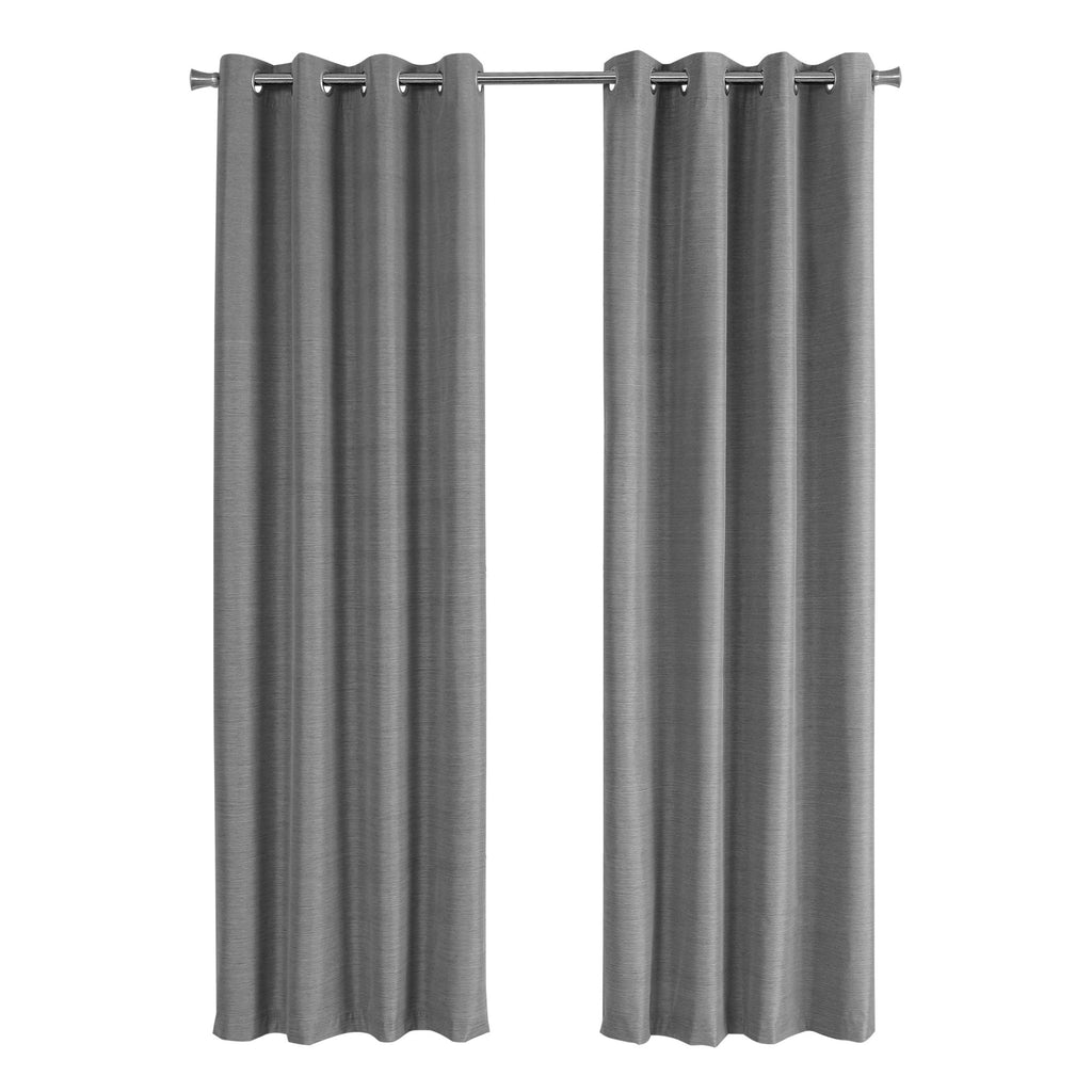 52"x 84" Curtain Panel 2pcs Grey Solid Blackout