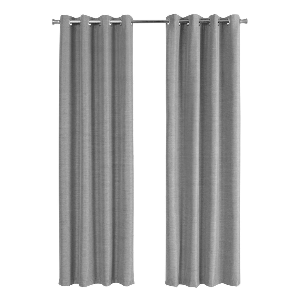 52"x 95" Curtain Panel 2pcs Grey Solid Blackout