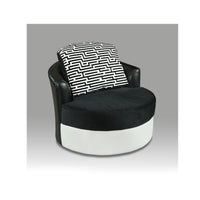 40" X 40" X 30" Avanti White Implosion Black Zig Zag Black 100% PU, 100% Polyester Velvet Chair