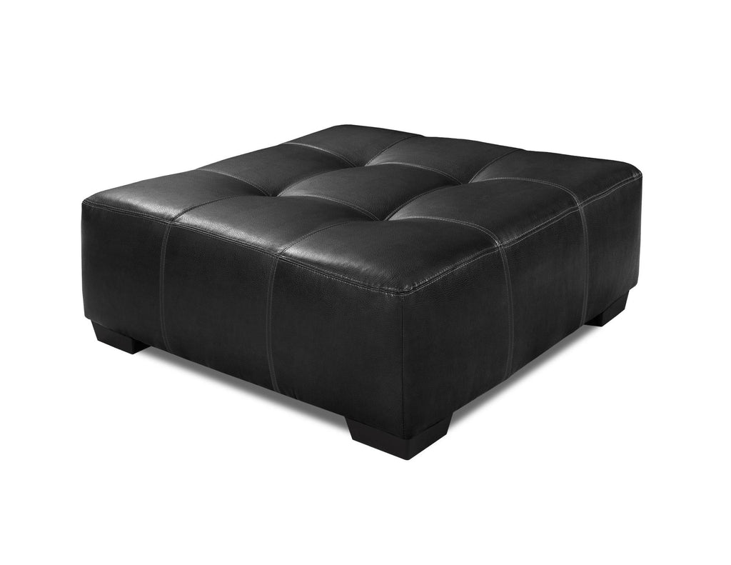 26" X 26" X 24" Jefferson Black 100% PU (polyurethane)  Ottoman