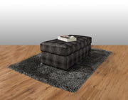 50" X 26" X 21" Athenea Black 100% Polyester Ottoman