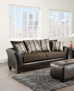 85" X 33" X 33" Jefferson Chocolate Rip Sable 100% Polyurethane-60% Acrylic 40% Olefin Sofa