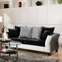 85" X 33" X 33" Jefferson Black 100% Polyurethane-100% Polyester Velvet Sofa