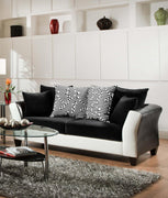 85" X 33" X 33" Jefferson Black 100% Polyurethane-100% Polyester Velvet Sofa