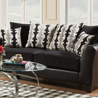 89" X 36" X 37" Dempsey Black 100% Polyurethane-100% Polyester Velvet Sofa