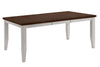 Rustic Modern White and Brown Two Tone Hardwood Dining Table