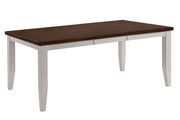 Rustic Modern White and Brown Two Tone Hardwood Dining Table