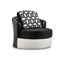 40" X 40" X 30" Jefferson Black Dempsey White Implosion Black  100% Polyester Swivel Chair
