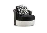 40" X 40" X 30" Jefferson Black Dempsey White Implosion Black  100% Polyester Swivel Chair