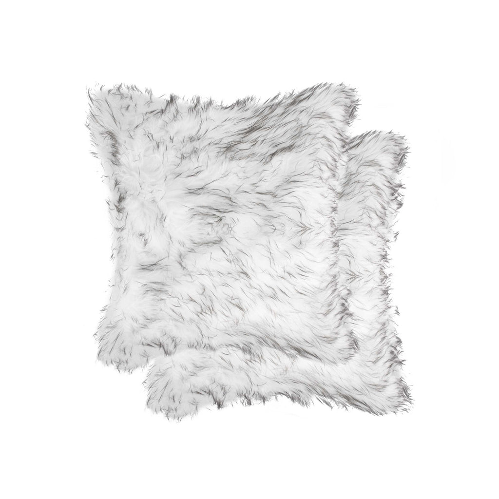 18" x 18" x 5" Gradient Gray-Faux Fur - 2pack Pillow