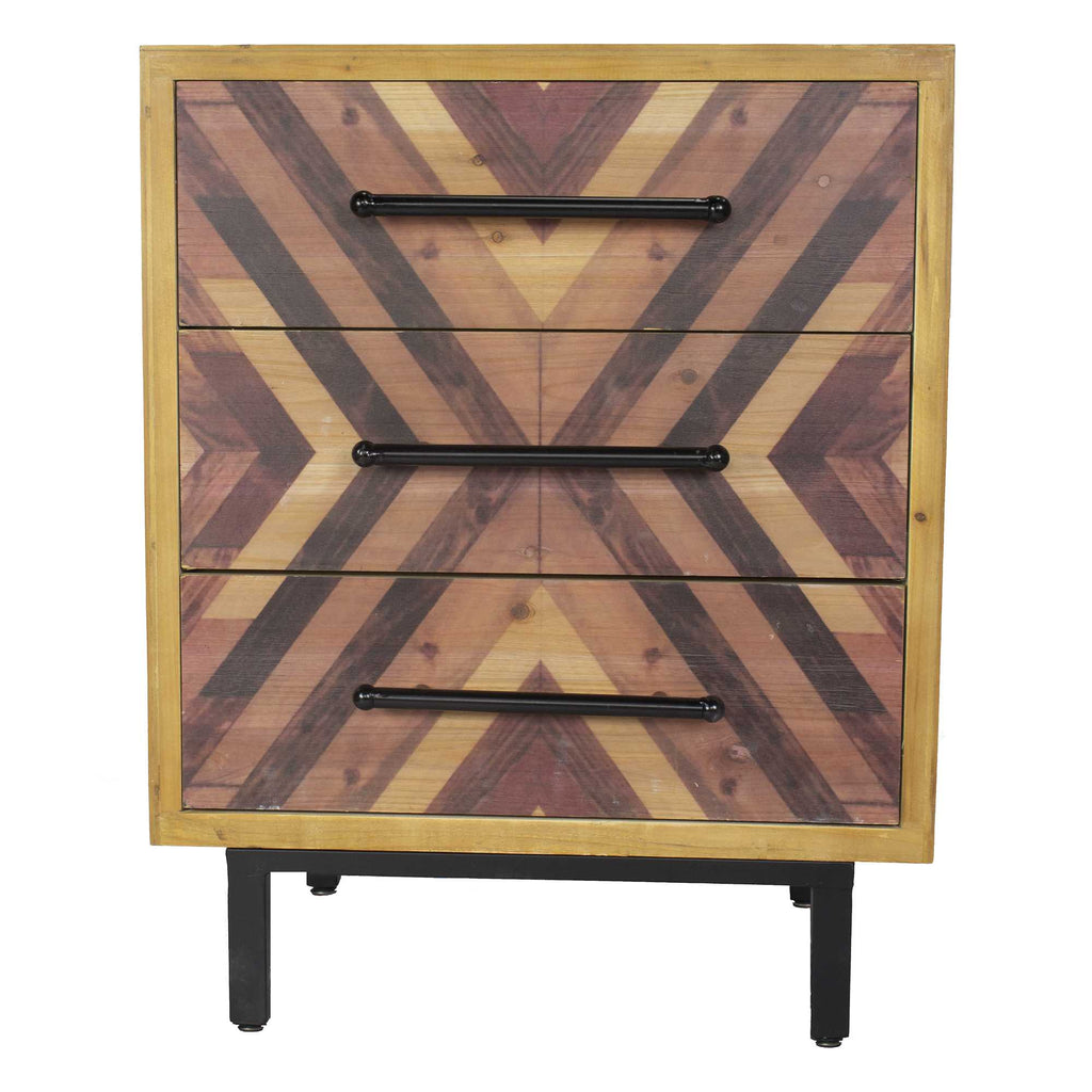 30" x 23.75" x 15.75" MDF Brown Contemporary Wooden Cabinet