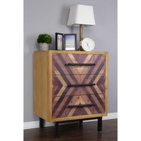 30" x 23.75" x 15.75" MDF Brown Contemporary Wooden Cabinet