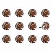 1.5" x 1.5" x 1.5" Ceramic-Metal Multicolor 12 Pack Knob