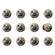 1.5" x 1.5" x 1.5" Ceramic-Metal Multicolor 12 Pack Knob