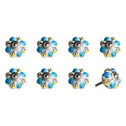 1.5" x 1.5" x 1.5" Ceramic-Metal Multicolor 8 Pack Knob