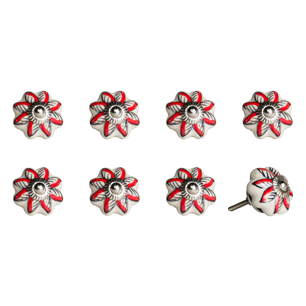 1.5" x 1.5" x 1.5" Ceramic-Metal Multicolor 8 Pack Knob