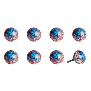 1.5" x 1.5" x 1.5" Ceramic-Metal Multicolor 8 Pack Knob