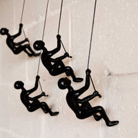 6" x 3" x 3" Resin Black 4 Pack Climbing Man