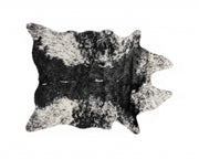 0.8" x 90" x 63" Acrylic Plush, Polyester S&amp;P Black White Rug