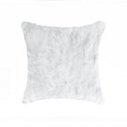 5" x 18" x 18" 100% Natural Rabbit Fur White Pillow