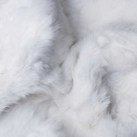 2" x 50" x 60" 100 Natural Rabbit Fur White Throw Blanket